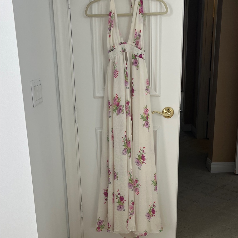 LoveshackFancy Floral Halter Maxi Dress